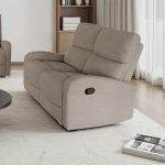 Divano Potter 2 posti recliner manuale in tessuto Mia 103-05 beige
