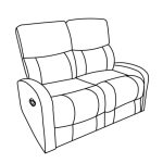 Divano Potter 2 posti recliner manuale in tessuto Mia 103-05 beige