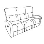 Divano Potter 3 posti recliner manuale in tessuto Mia 103-05 beige