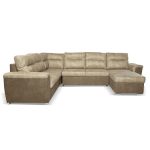 Divano Washington angolare con letto e 2 contenitori taupe Ranger 01 e Ranger 07