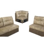 Divano Washington angolare con letto e 2 contenitori taupe Ranger 01 e Ranger 07