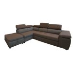 Divano angolare Gisella Mozart con pouff contenitore sinistro 285x238 mozart 9 elephant e mozart 4 light grey