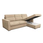 Divano angolare Kendall con penisola reversibile letto estraibile cappuccino Barrel 09