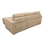 Divano angolare Kendall con penisola reversibile letto estraibile cappuccino Barrel 09