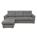 Divano angolare Kendall con penisola reversibile letto estraibile grigio Barrel 90