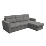 Divano angolare Kendall con penisola reversibile letto estraibile grigio Barrel 90