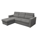 Divano angolare Kendall con penisola reversibile letto estraibile grigio Barrel 90