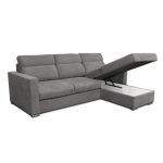 Divano angolare Kendall con penisola reversibile letto estraibile grigio Barrel 90