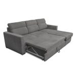 Divano angolare Kendall con penisola reversibile letto estraibile grigio Barrel 90