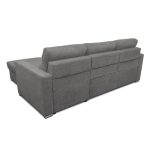 Divano angolare Kendall con penisola reversibile letto estraibile grigio Barrel 90