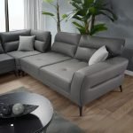 Divano angolare Sigmar 300x250xP77xH100 in Prada 6 grigio