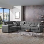 Divano angolare reversibile Fermina Wedge con doppio letto e doppio contenitore in Crown 18 grigio