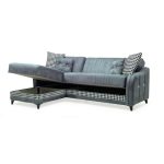 Divano con penisola contenitore reversibile Laos grigio soft 22 246x138x92 H