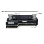 Divano con penisola contenitore reversibile Laos grigio soft 22 246x138x92 H