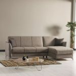 Divano con penisola reversibile Fellis grigio chiaro 176497