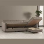 Divano con penisola reversibile Fellis grigio chiaro 176497