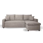 Divano con penisola reversibile Golf e letto estraibile in tessuto Enjoy03 tortora