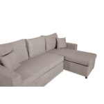 Divano con penisola reversibile Golf e letto estraibile in tessuto Enjoy03 tortora