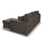 Divano con penisola reversibile Golf e letto estraibile in tessuto khaki Enjoy09