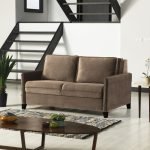 Divano letto 2 posti Alcona con contenitore in tessuto colore cappuccino 67-056