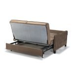 Divano letto 2 posti Alcona con contenitore in tessuto colore cappuccino 67-056