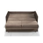 Divano letto 2 posti Alcona con contenitore in tessuto colore cappuccino 67-056