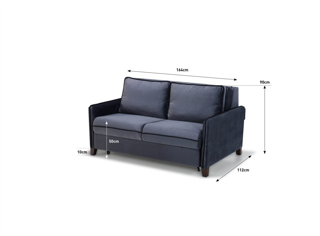 Divano letto 2 posti Alcona con contenitore in tessuto colore cappuccino 67-056