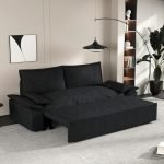 Divano letto Belly 2 posti effetto velluto colore nero