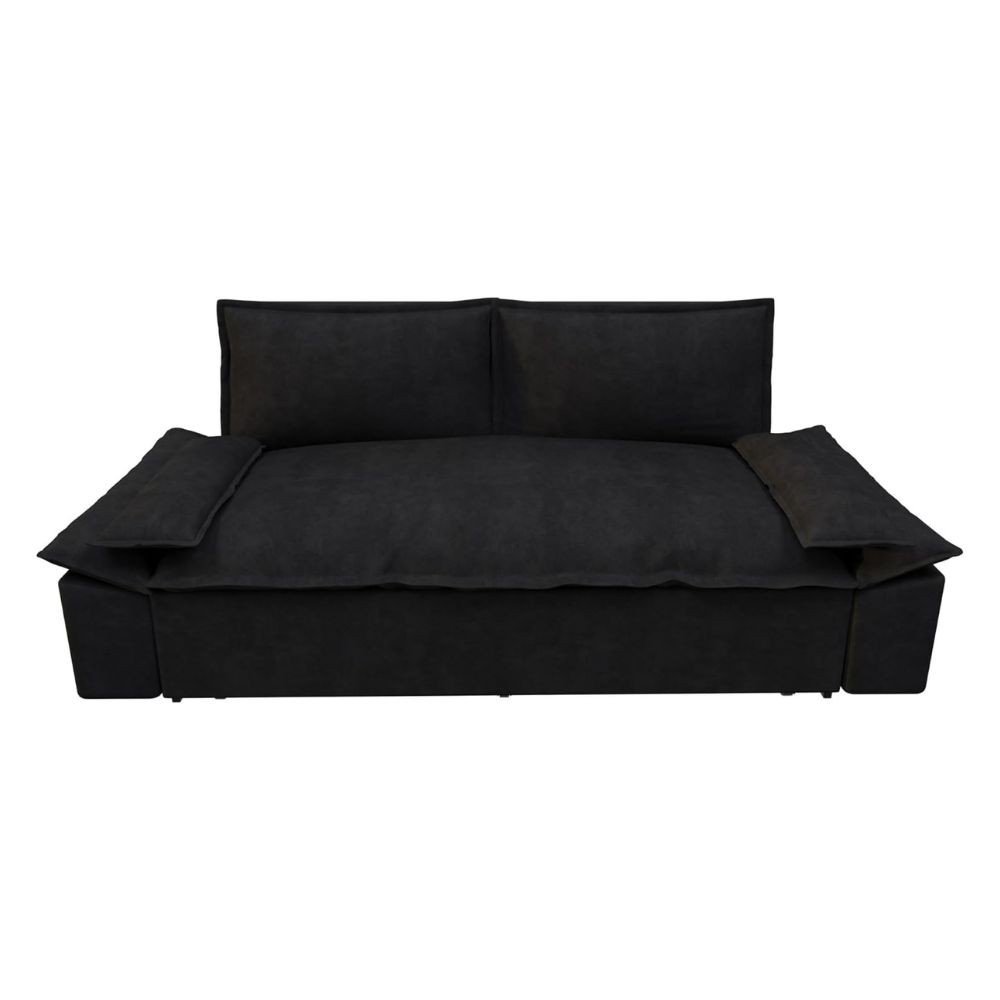 Divano letto Belly 2 posti effetto velluto colore nero