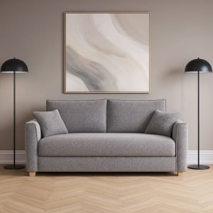 Divano letto Cosy con contenitore in Barrel 83 grigio