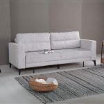 Divano letto Derry 3 posti in tessuto grigio chiaro 07-900