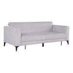 Divano letto Derry 3 posti in tessuto grigio chiaro 07-900