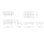 Divano letto Dube con braccioli pieghevoli in tessuto grigio