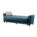 Divano letto Duca con contenitore in velluto Setra blu