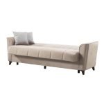 Divano letto Duca con contenitore in velluto Setra crema