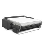 Divano letto Flash 3 posti con rete elettrosaldata in Barrel 97 carbone