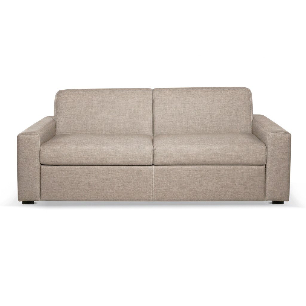Divano letto Flash 3 posti con rete elettrosaldata in tessuto Queens beige