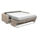 Divano letto Flash 3 posti con rete elettrosaldata in tessuto Queens beige