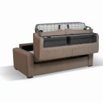 Divano letto Flash 3 posti con rete elettrosaldata in tessuto Queens taupe
