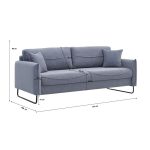 Divano letto Fly in Twist 18 grigio chiaro con piedi neri