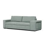 Divano letto Karponga 3 posti con 2 pouff in tessuto G0830 verde