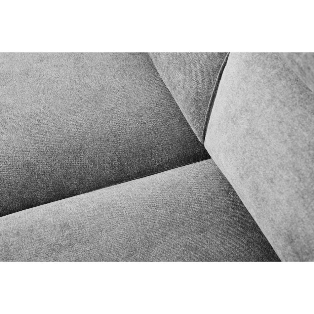 Divano letto Lilo con penisola e 2 pouf reversibile in tessuto Vardo G1310 grigio chiaro