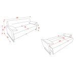 Divano letto Odin 3 posti in tessuto beige 05-370