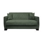 Divano letto Rianna 2 posti con contenitore in tessuto Oguzcan 11 verde