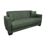 Divano letto Rianna 2 posti con contenitore in tessuto Oguzcan 11 verde