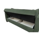 Divano letto Rianna 2 posti con contenitore in tessuto Oguzcan 11 verde