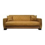 Divano letto Rianna 3 posti con contenitore in tessuto Oguzcan 09 giallo