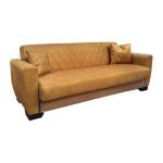 Divano letto Rianna 3 posti con contenitore in tessuto Oguzcan 09 giallo