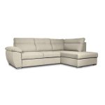 Divano letto angolare Kendall III con penisola contenitore destro in tessuto Barrel 04 beige
