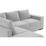 Divano letto angolare reversibile Jozzis con vano contenitore e pouf in tessuto Zenith C1756 grigio